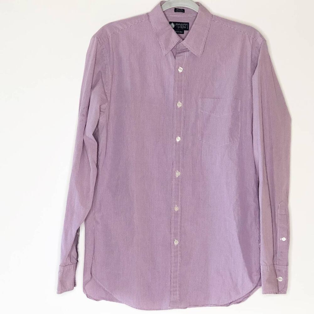 J Crew Mens Button Down Shirt M Long Sleeve Check